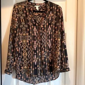 Multicolored button down shirt!